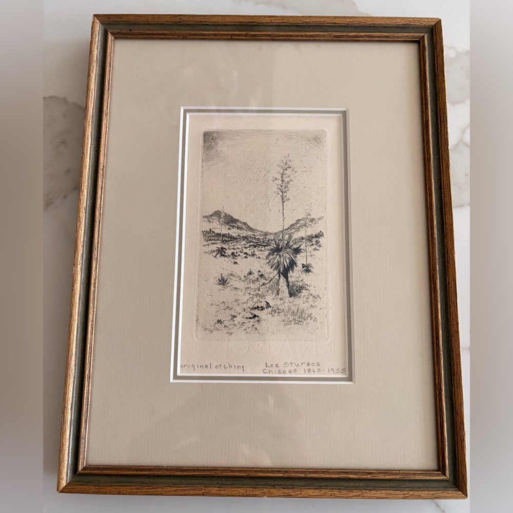 Vintage original etching by Lee Sturgis